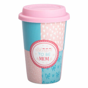 Склянка керамічна 420 (мл) із силіконовою кришкою Blessed to be mom