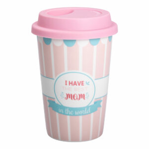 Склянка керамічна 420 (мл) з силіконовою кришкою I have the best mom
