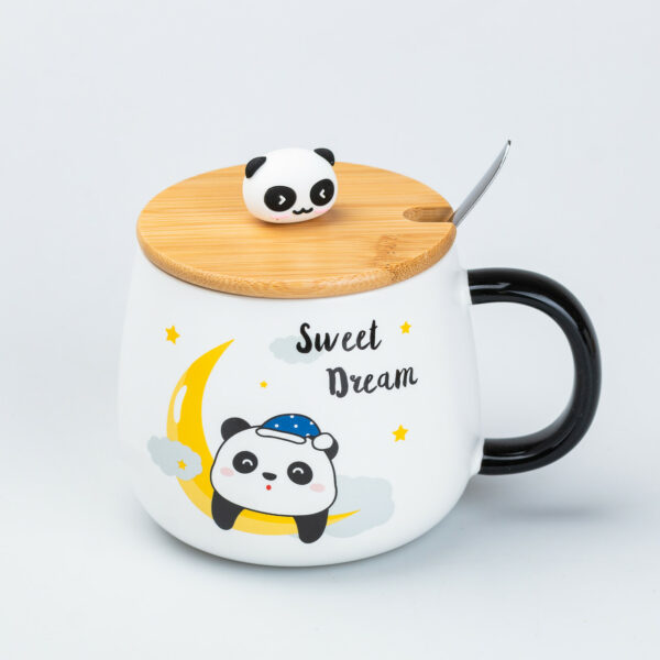 Чашка керамічна Панда 450 мл з бамбуковою кришкою "Sweet Dream"