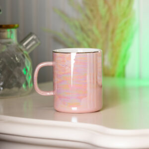 Чашка керамічна Glaze 420мл у дзеркальній глазурі Рожевий